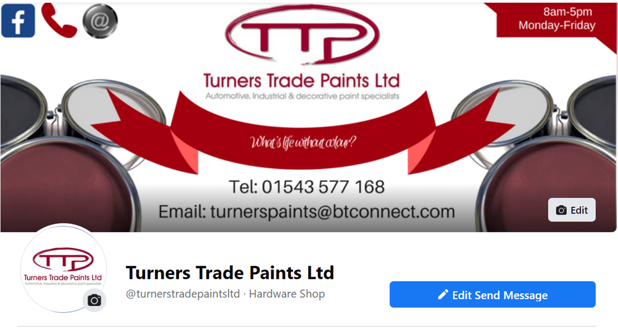 Contact Us / Find us on Facebook Turners Trade Paints Ltd